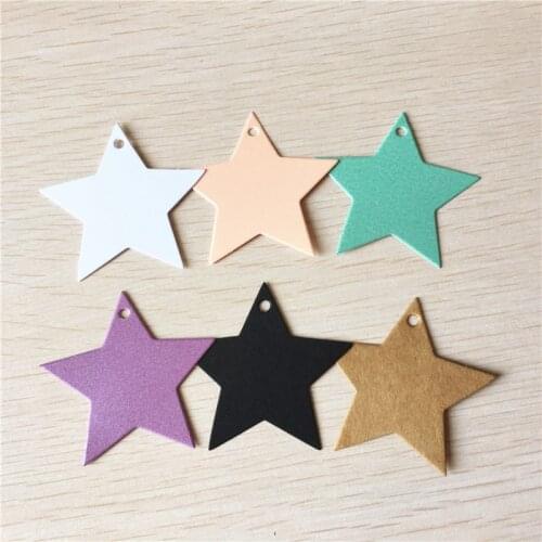 Pentagram Shape Cute Hang Tag Popular Cardboard Clothing Toy Decoration Hang Labels Price Paper Cards Tags 5.2x5.2cm 50Pcs/Lot