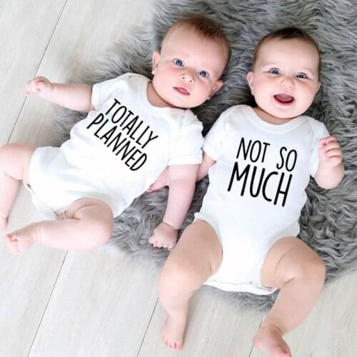 Totally Planned and Not So Much Newborn Baby Bodysuit Funny Short Sleeve Body Baby Boy Girl Onesie Rompers Baby Twins Clothes
