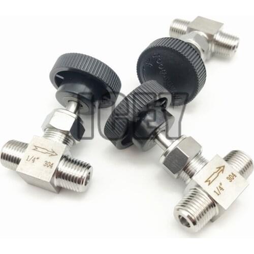 Straight needle valve Adjustable Needle valve 1/8" 1/4" 3/8" 1/2" ZG male thread SS304 Flow Control shut off crane