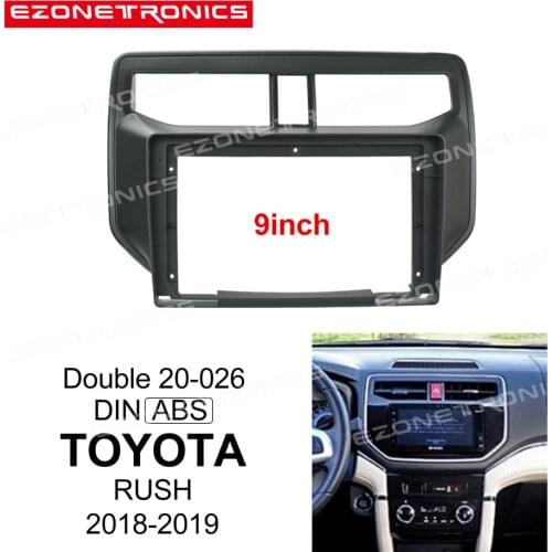 2Din Car DVD Frame Audio Fitting Adaptor Dash Trim Kits Facia Panel 9" For Toyota RUSH 2018-2019 Double Din Radio Player