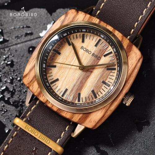 Relogio masculino BOBO BIRD Wood Watch Men Top Brand Quartz Wrist Watches in Wooden Box erkek kol saati Christmas Gift for Him