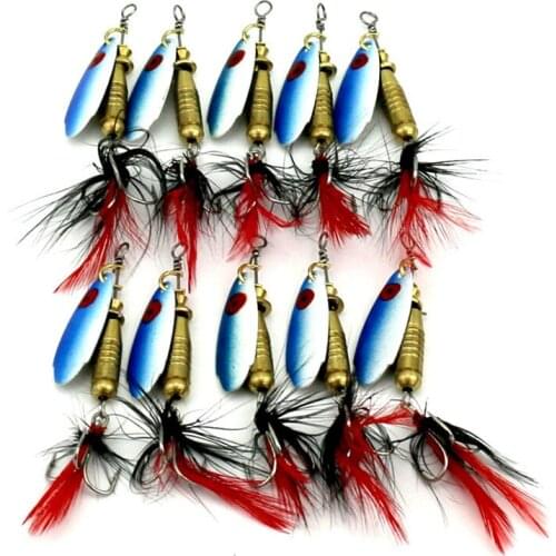 10pcs/lot Fishing Lures sea bass designed to kill the essential 6G spinner lures fishing outdoor wholesale