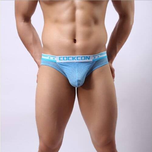 Cockcon Brand Sexy Men Underwear Big Penis Pouch Bulge Enhancing Briefs Sexy Open Front Hole Silk Panties Crotchless Underpants