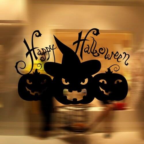 Happy Halloween Pumpkin Decor Vinyl Decal Wall Sticker Window Jack O Lantern Art Wallpaper