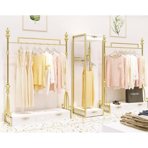 Clothing store display rack floor-standing womens clothing store European shelf hanger