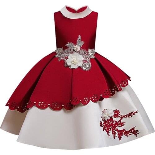 High-end Chinese style For Girls Princess Dress Christmas Elegant Children Party Dress Flower Girls Dress vestido infantil