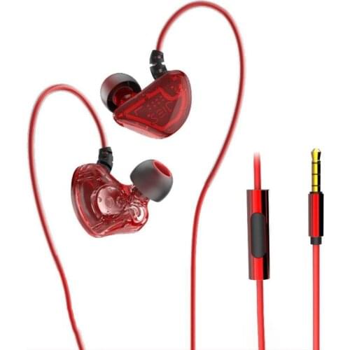 X62 Graphene Moving-coil 8-unit Ring 3.5mm Low Earphone Computer Mobile Game Music Heavy Bass Sports Earphone