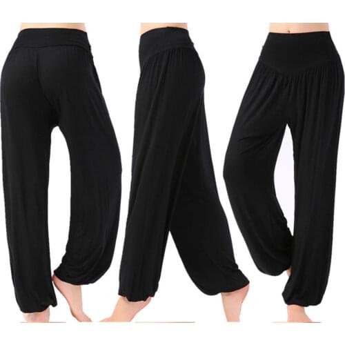 Women Yoga Pants Plus Size Yoga Leggings Colorful Bloomers Dance Yoga TaiChi Full Length Pants Modal Pants Yoga Pants