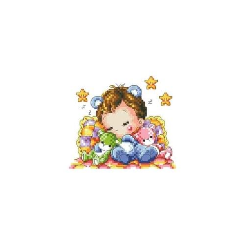 ZZ MM Mouse avatar Counted Cross Stitch Kit Cross stitch RS cotton with cross stitch SR-P39 Sleeping baby