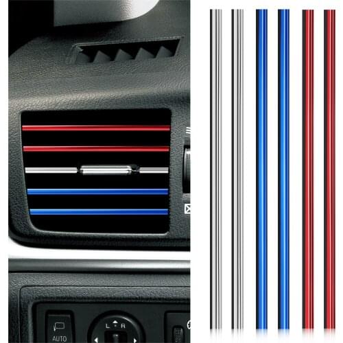 10Pcs 20cm Universal Car Air Conditioner Outlet Decorative U Shape Moulding Trim Strips Decor Car Styling Accessories