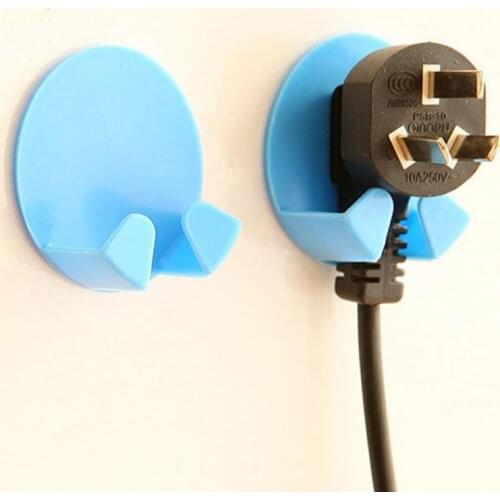 2 Pcs Power Plug Socket Holder Bath kichen Power jack Socket safe storage Hook Rack Hanger Home Wall Decor Organizer