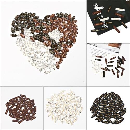 50Pcs Wooden Button "Handmade" tags Wood Sewing Accessories For DIY Clothes Handmade Scrapbooking Craft