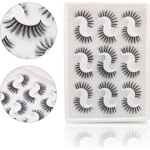 9Pairs False Eyelashes Attractive Easy to Apply Fiber Makeup Extensions Eye Lashes for Women False Eyelashes