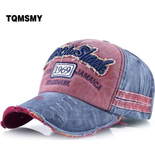 TQMSMY Washed Denim Men Cotton Baseball Caps Letter Dad Cap Women Snapback Caps Bone Hats For Men Baseball Hat Gorras TMBS71