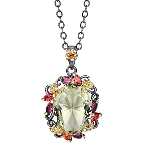 New Women Fashion Long Chain Pendant Necklace Light green Zircon Valentine Wedding Jewelry Female Girls Drop Shipping