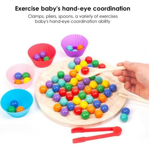 Color Wooden Board Bead Game Toy Baby Early Education Practical Ability To Clip Beads Educational Multiple Ways Board Game Toy