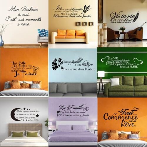 Stickers Muraux Bonheur Citation Decoration Maison Stickers Deco Mural Poster Salon Autocollant Mural Decoration Chambre