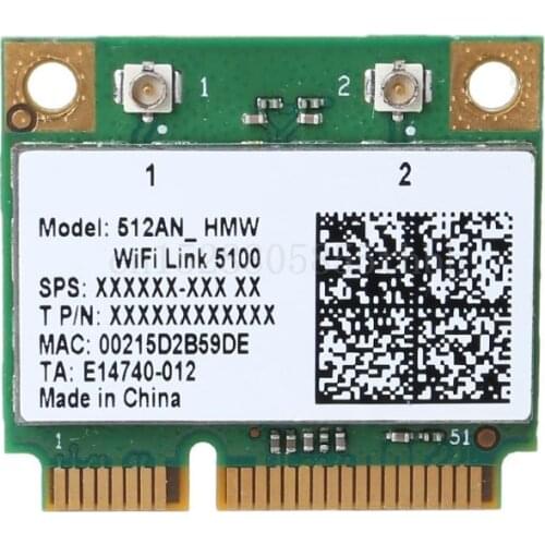 Dual Band Wireless Card Wifi 5100 512AN_HMW Mini PCI-e Wlan Network Card Adapter