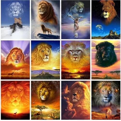 Diamond Painting Lion Fantasy Diamond Embroidery 5D Diy Sale Animal Pictures of Rhinestones Mosaic Home Art Decoration Gift