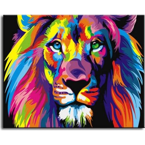 Oil Painting hand painted Oil Painting lion on Canvas Abstract Animal Wall Art for Home Decoration / no frame AN-126