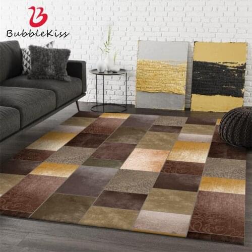 Bubble Kiss Brown Geometic Carpets For Living Room Polyester Cowhide Pattern Area Rugs Bedroom Decor Home Bedside Floor Mat