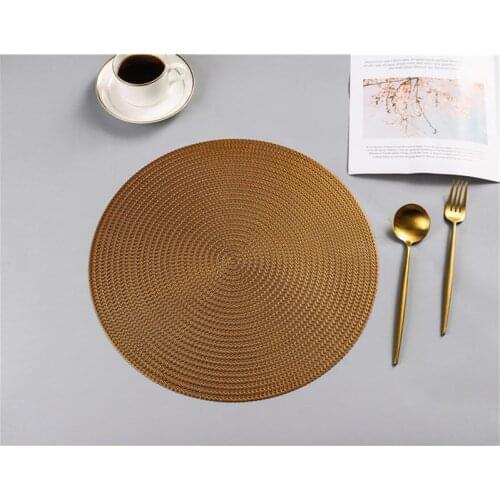 Round Coaster PVC Placemat Kitchen Dining Table Mats Steak Pad Anti-scalding Insulation Pads Nordic Restaurant Home Decor 1pc