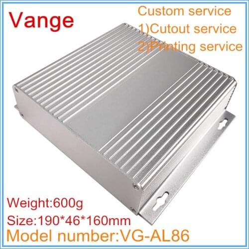2pcs/lot wall-mount electronics project metal boxes 190*46*160mm 6063-T5 Aluminum enclosure cases diy chassis for control device