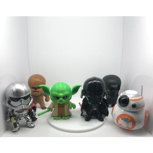 Disney Kawai Mini Star Wars Yoda Action Figure Model White Cavalry Black Warrior Box Egg Doll Car Accessories Gifts For Children