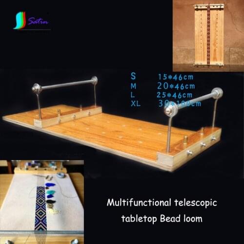 Multi functional Telescopic Tabletop Beading loom For Handmade Bead Bracelets/necklaces/belts Tool Wooden Weaving Machine A0487F