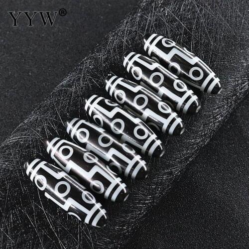 Natural Tibetan Dzi Beads Mixed Style Ji Beads For Jewelry Accessories 12X40mm plated nigh-eyed & DIY 2020 Fashion Glass Bead