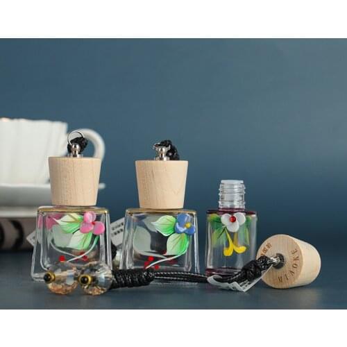 New 6ML/10ML Hand-painted Perfume Car Pendant Empty Bottle 2PCS/LOT