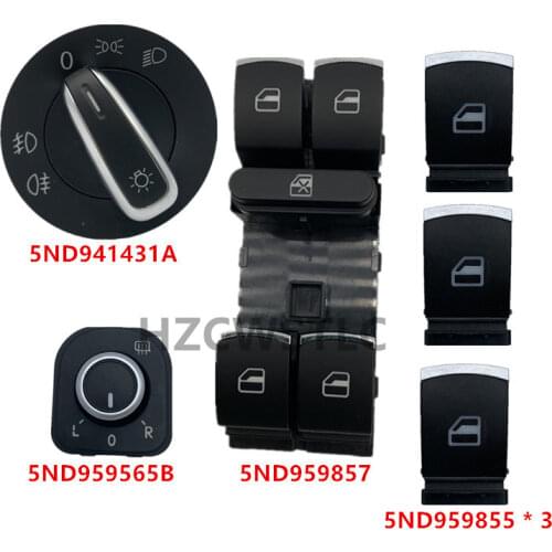Headlight Switch Power Side Mirror Switch For VW Golf 5 6 Jetta 5 6 Passat B6 Touran Tiguan Scirocco Amarok 5ND959565B
