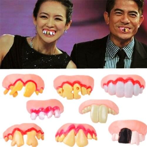 Practical Jokes Interesting Prank Denture Teeth Horror Fun Shocker Novelty Gadgets Funny Halloween Decoration Props Toys Gifts