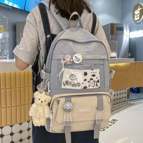 New 2 piece set Casual Backpack Unisex Fashion Nylon Bags For Women Backpack Girls Large Capacity Travel School Bags Sac A Dos