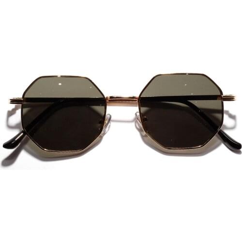 BAC CLA Retro Polygon Sunglasses Men Women Luxury Pink Lens Round Sunglasses Vintage Small Frame Mirror Color Sunglasses