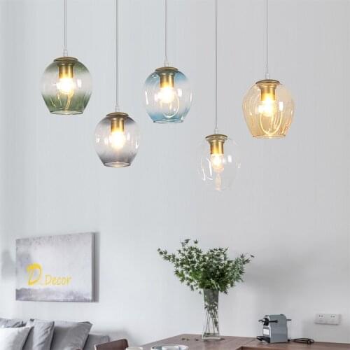 Modern Glass Pendant Lights Bedroom Bedside LED Pendant Lamp Home Decoration Hanglamp Indoor Hangling Lighting Dining Room Light