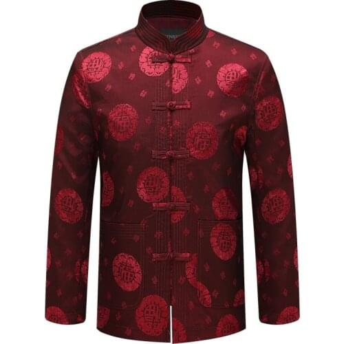 Traditional chinese kung fu suit male clothing jacket for men cheongsam tang suit oriental vintage man mens chinese tops Wedding