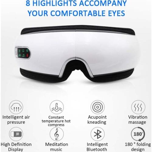 Smart Eye Massager Anti Wrinkles Eyes Massage Care Device Electric Hot Compress Therapy Glasses For Tired Eyes Massage Glasses