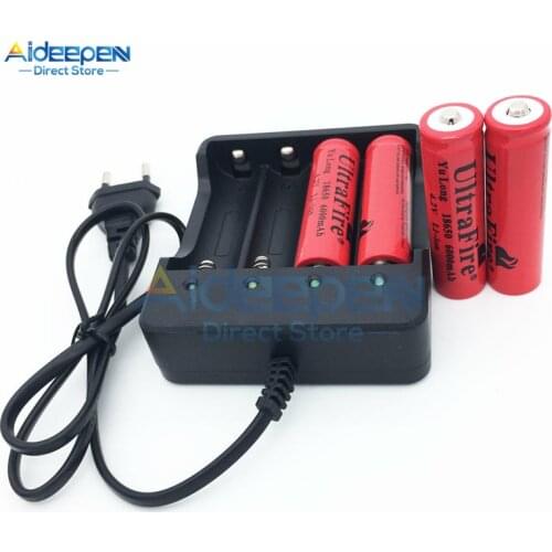 18650 Li-ion Battery Charger Portable Black 4 Slots AC 110V 220V to DC 4.2V 4x18650 Battery Charge EU US Plug Charging Adaptor