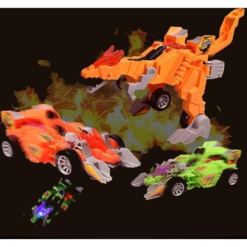 1pc New Deformed Dinosaur Chariot Electric Luminous Music Universal Car Model Children Toys