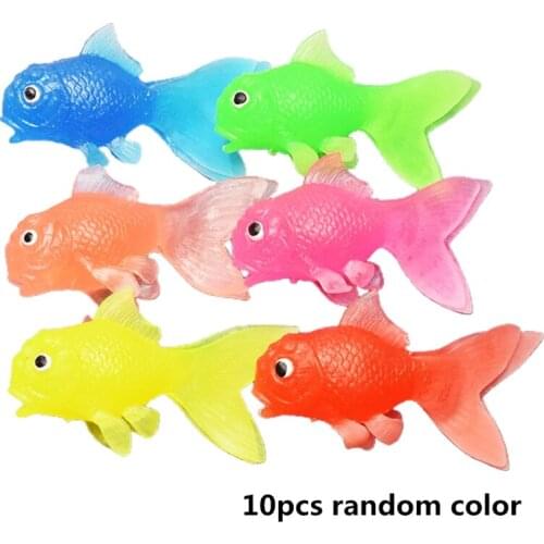 10pcs Rubber Simulation Small Goldfish Gold Fish Kids Toy Decoration Bath Toy