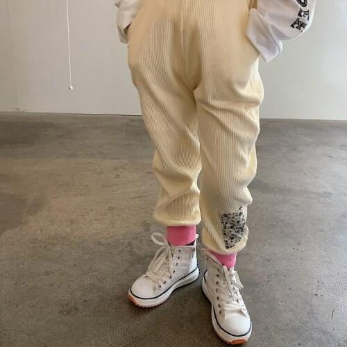 2021 Korea style girls boys printed pants autumn fashion kids long pants 2-8 years