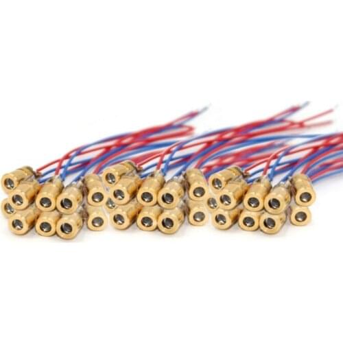 30pcs Mini Red Laser Diode Laser 3V 650nm 5mW Red Dot Laser Head, Outer Diameter 6mm