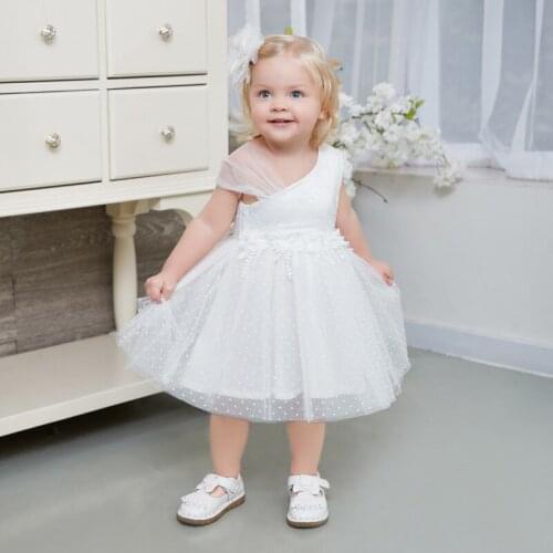 Newborn Girls White Gown Lace Flower Girls Baptism Christening Clothing Newborn Girls Wedding Party Dresses Kids Girls Princess