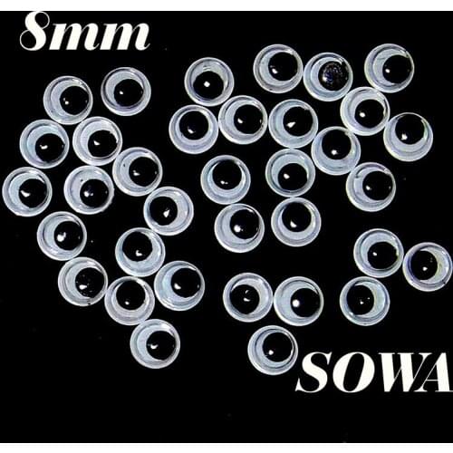 Free Shipping 1000PCS/lot Size 8mm Imitation Black And White Oval Design Animal Eye Dolls Eye For Toy DIY