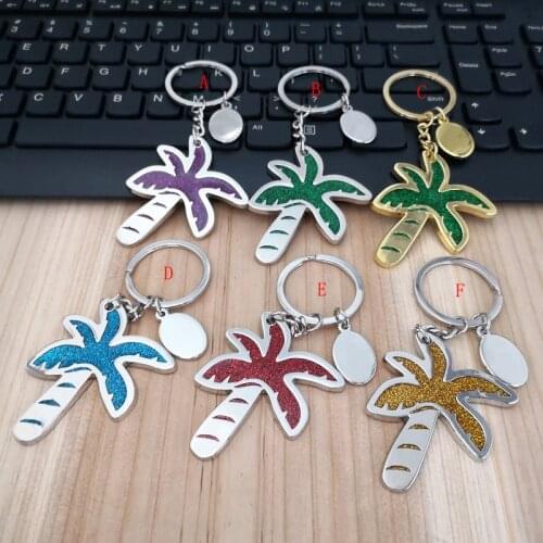 Coconut tree keychain for women key ring coconut palm key chain key holder creative portachiavi llaveros hombre bag charm