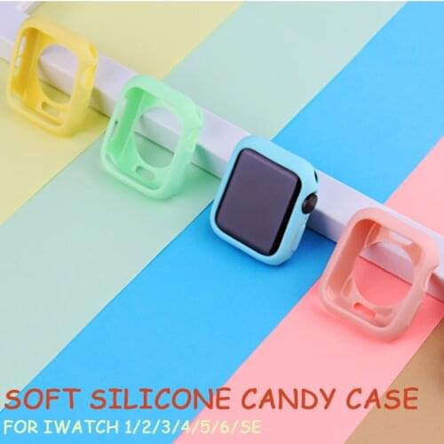 Candy Case for Apple Watch SE 6 5 4 44mm 40mm Soft Cover Protection silicone Shell for iWatch series 2 3 42MM 38MM Watch Bumper