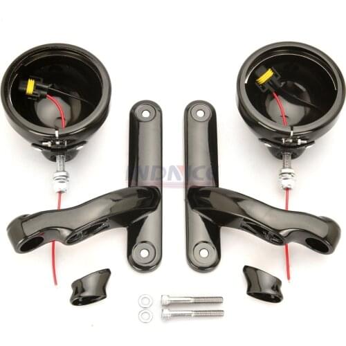 Gloss black spotlight housing for street glide FLHX fog lights brackets FLHT LED 4.5'' fog light outer For harley motorcycle