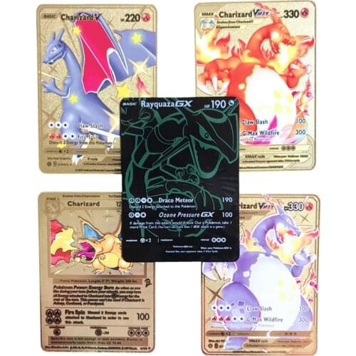 2021 Pokemon Cards Vmax GX EX Tag Mega Trade Card Anime characters Pikachu Charizard Pokemon Gold card Collection card