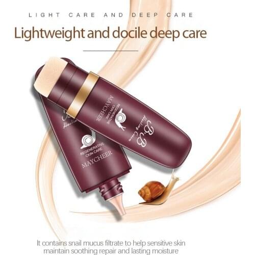 40ml Snail Cushion BB Cream Beauty Makeup Longlasting Waterproof Isolation Concealer Moisturizing Foundation Makeup Cream TSLM1